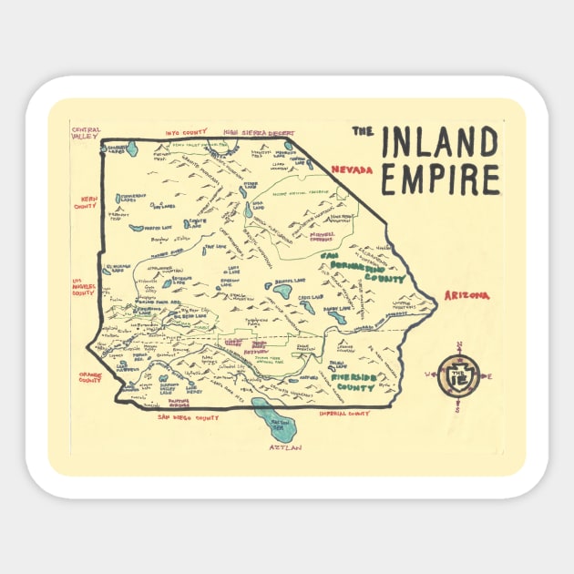 The Inland Empire Sticker by PendersleighAndSonsCartography